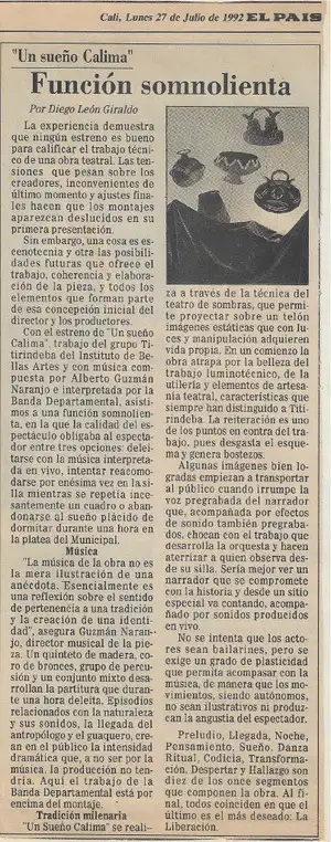 Crítica de Un sueño Calima