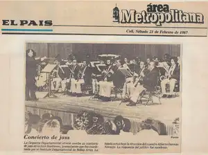 Nota de periódico - Febrero 21 de 1987 - Concierto de Jazz de la Orquesta Departamental